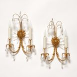 E.F. Caldwell, Pair Belle Epoque two arm sconces