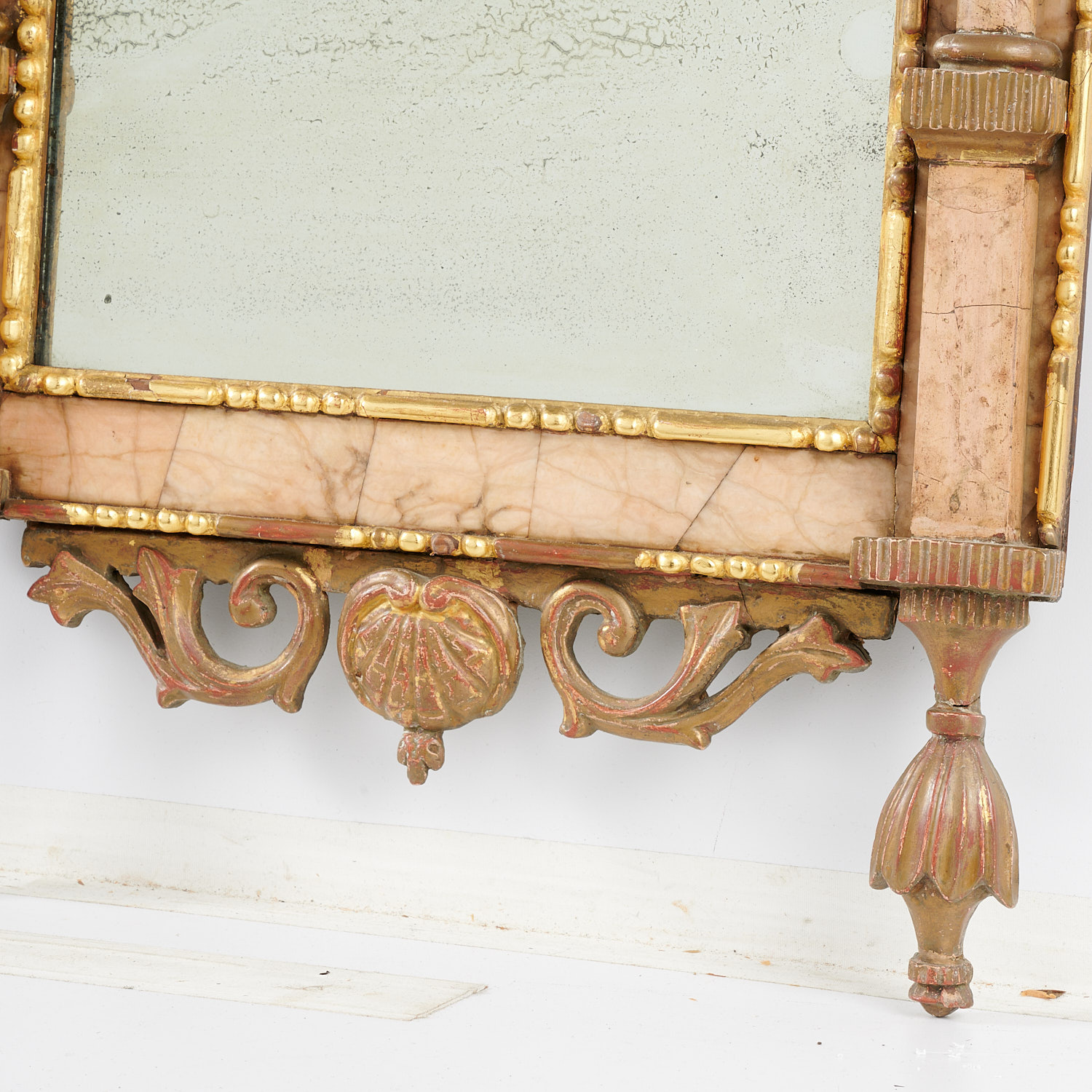 Rare Bilbao Neoclassical marble inlaid mirror - Image 2 of 5