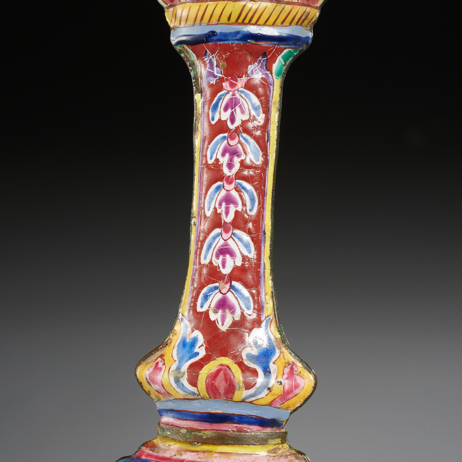 Antique Thai enameled copper scepter - Image 3 of 5