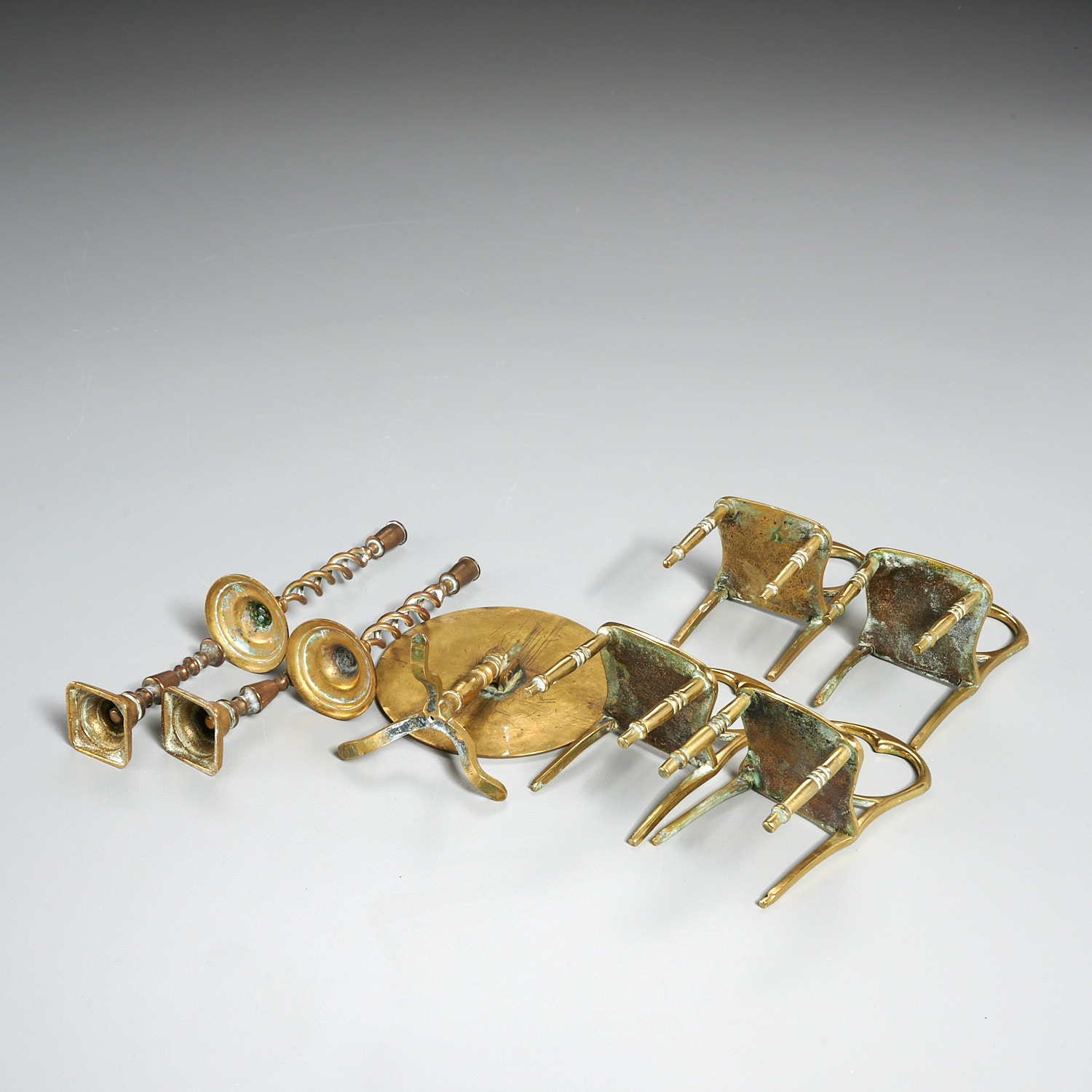 English brass miniature parlor and hearth objects - Image 9 of 9