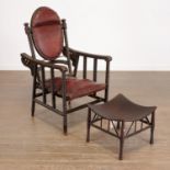 Hunzinger style reclining chair with Thebes stool