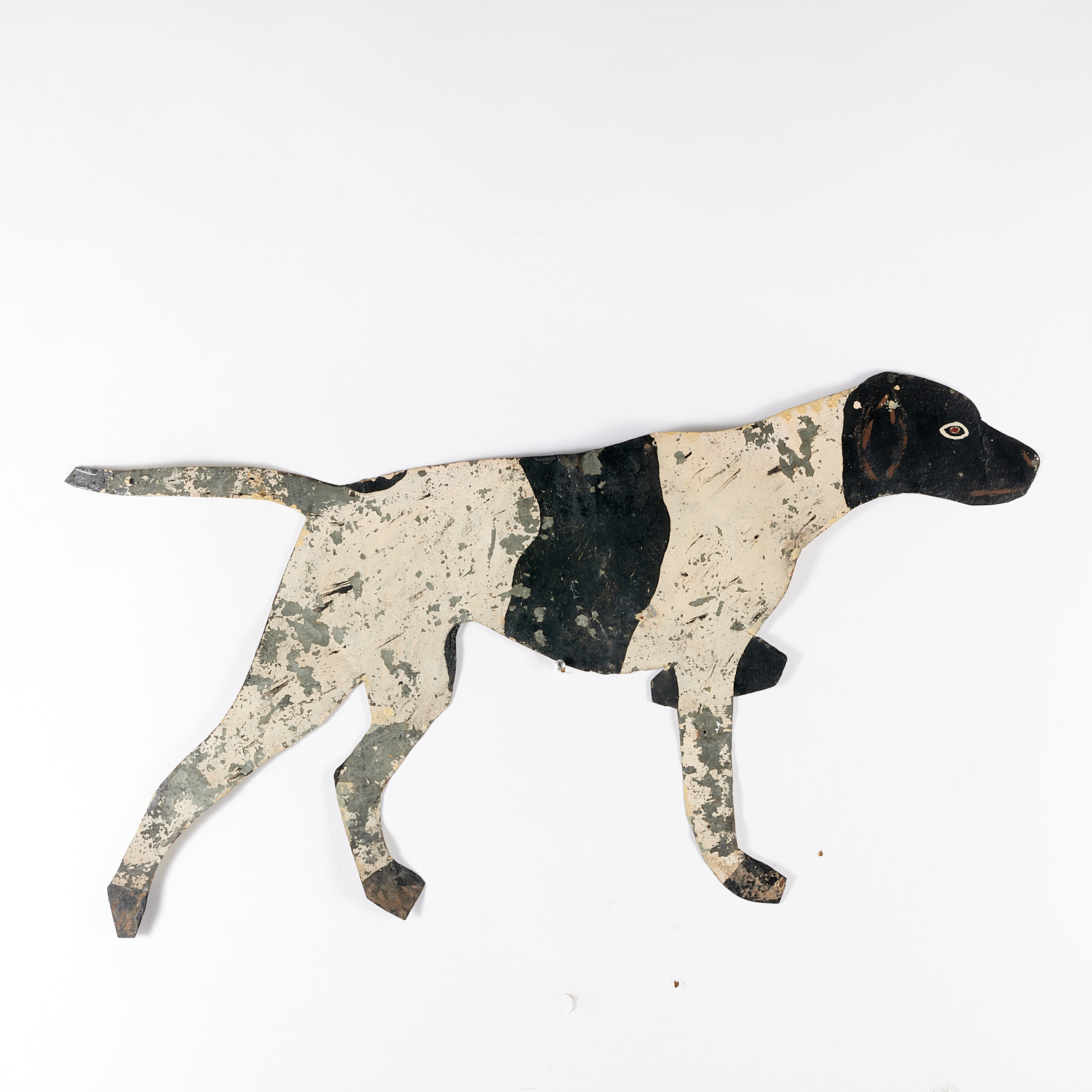 American Folk Art painted sheet metal pointer dog - Image 2 of 5