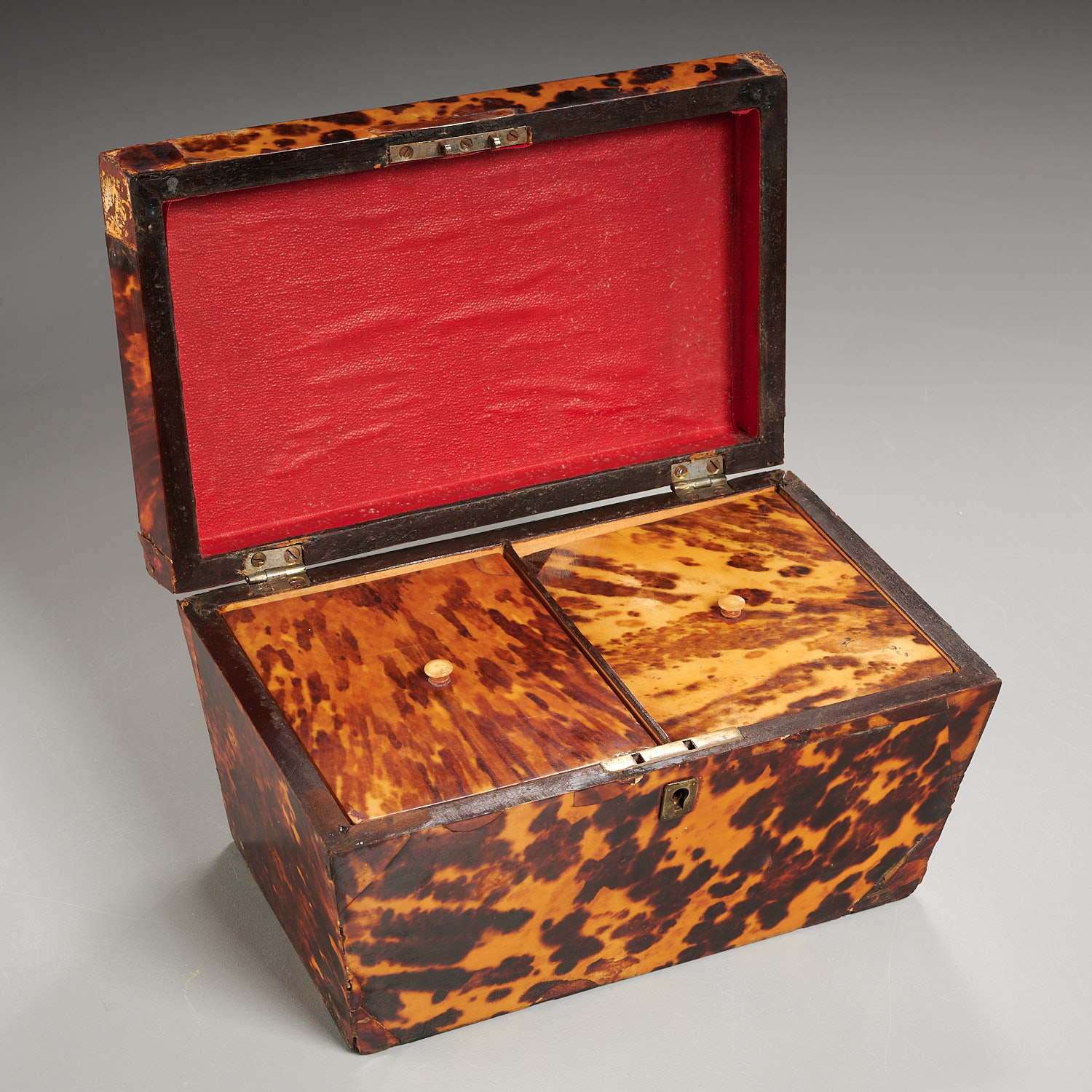 George III mother-of-pearl inlaid tea caddy - Image 4 of 6