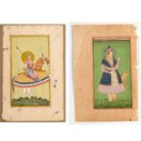 Mughal School, (2) paintings