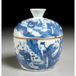 Chinese blue and white lidded jar