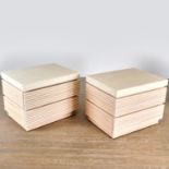 Jay Spectre (attrib.) travertine top night tables