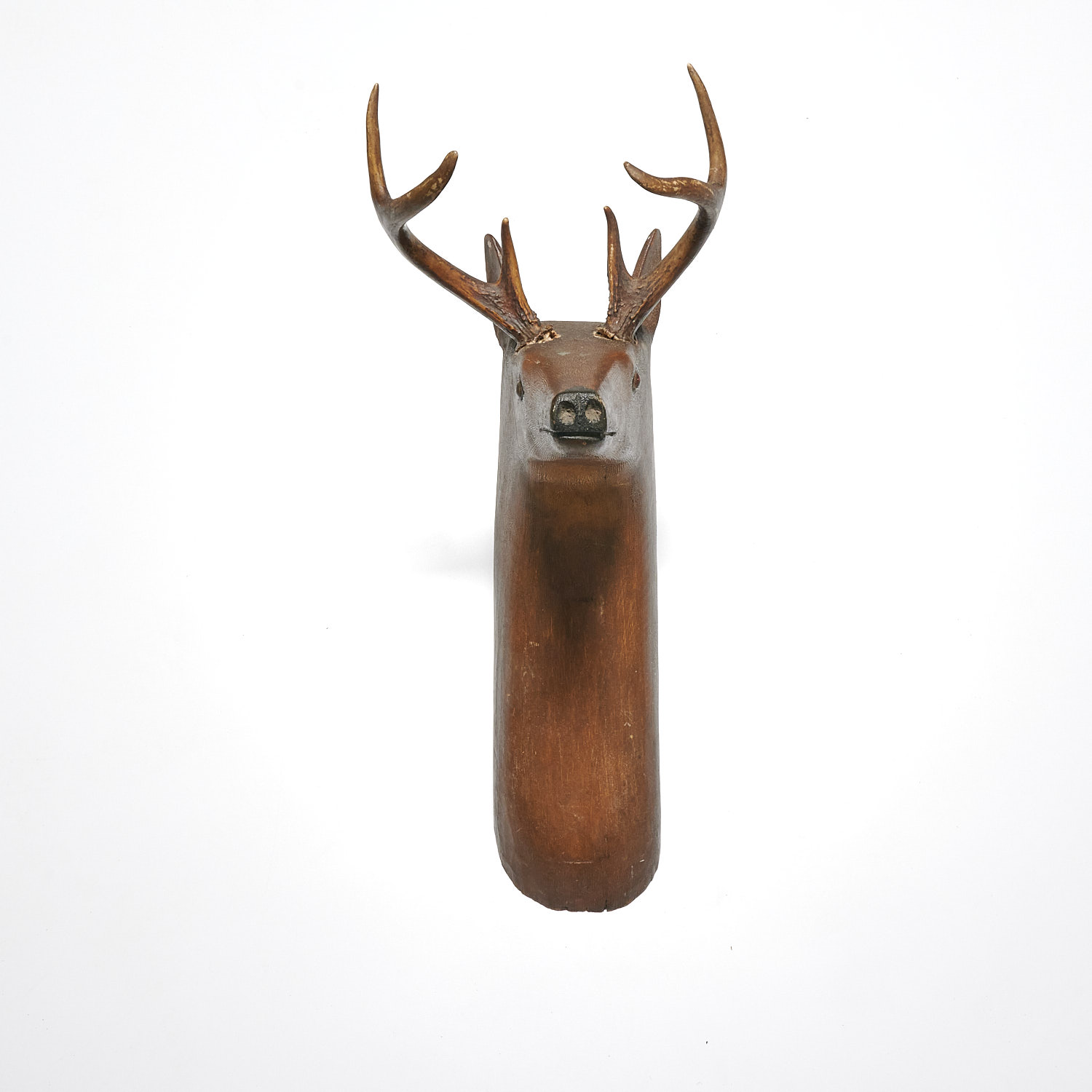American Folk painted wood deer trophy - Image 2 of 5