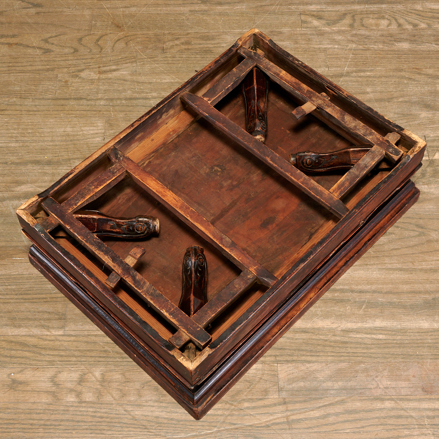 Unusual Chinese hardwood traveling scholar's table - Image 7 of 8