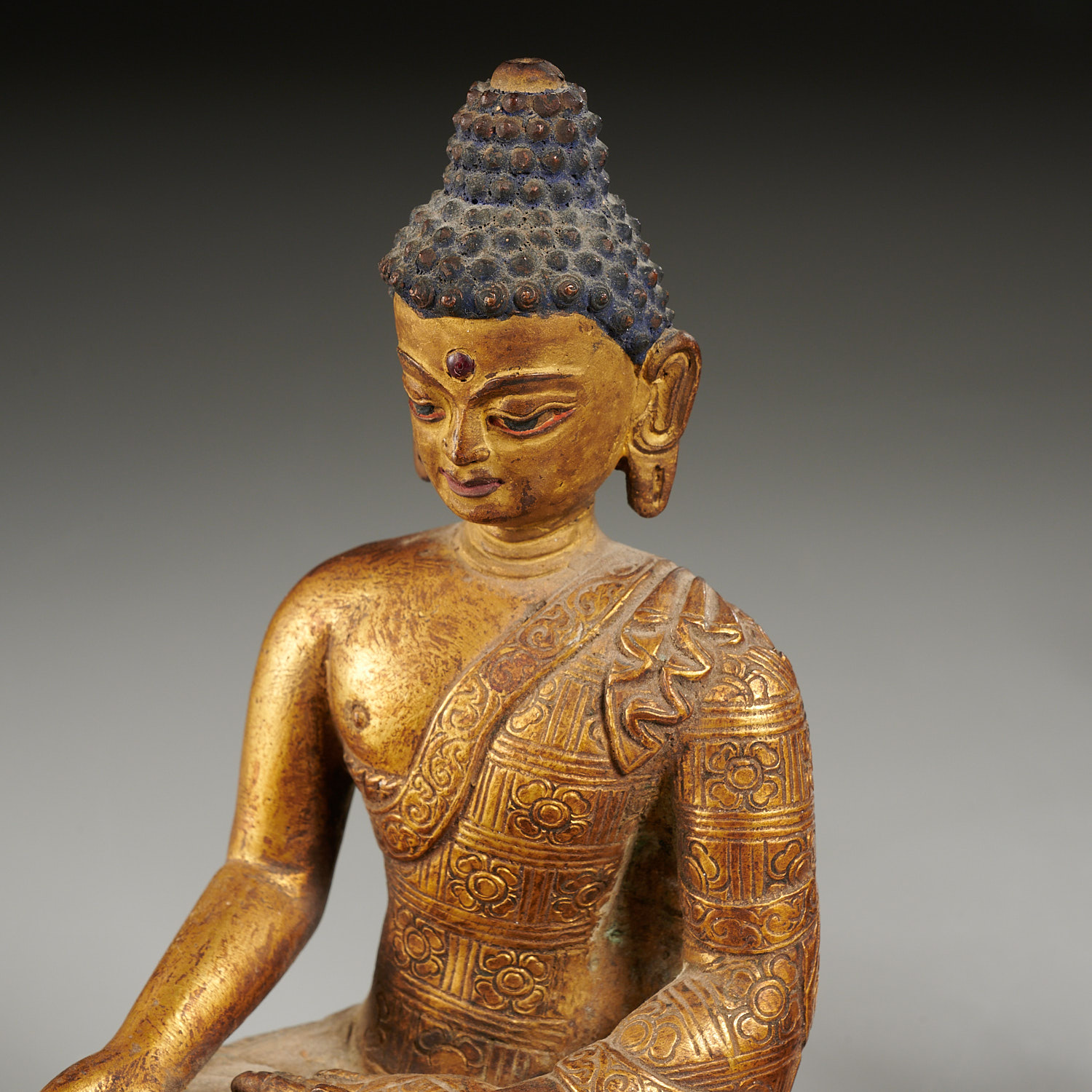 Group (3) Sino-Tibetan bronze Buddha Sakyamuni - Image 2 of 7
