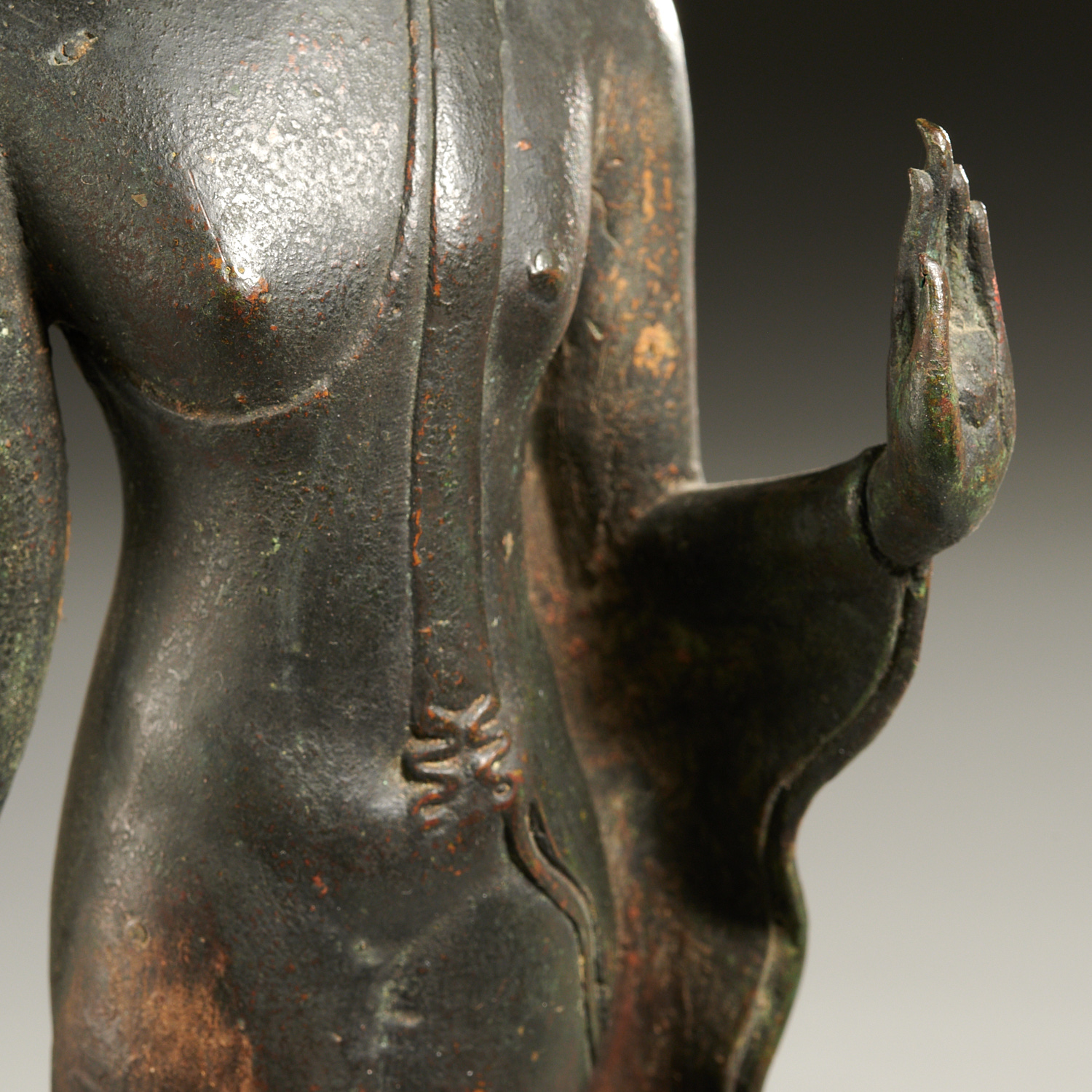 Good Thai bronze walking Buddha - Image 3 of 7