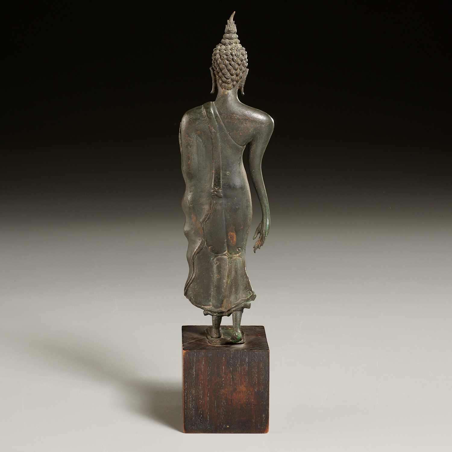 Good Thai bronze walking Buddha - Image 5 of 7