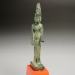 Ancient Egyptian bronze figure of Neith, ex-museum