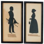 Auguste Edouart, pair of silhouettes, 1842