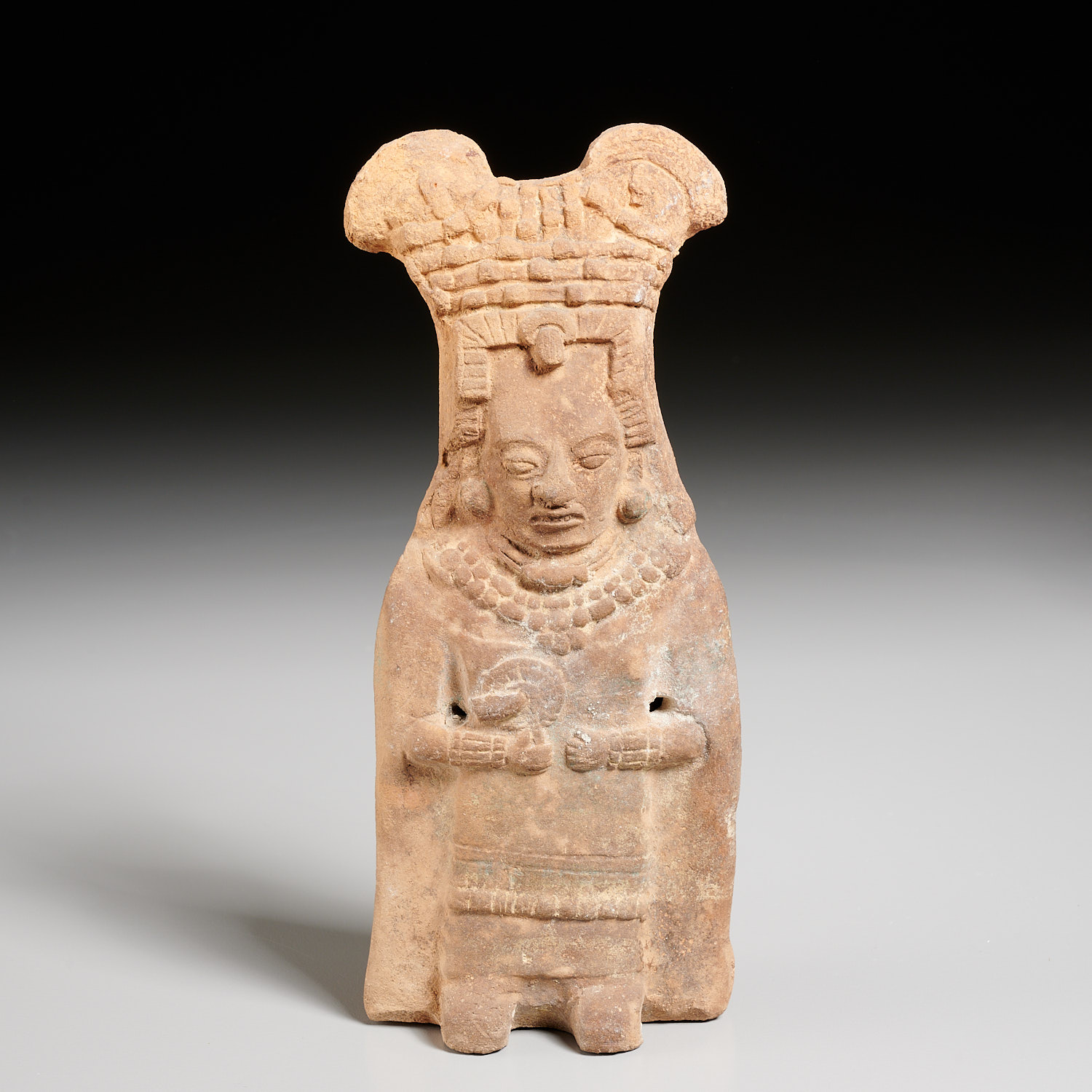 Pre-Columbian Mayan ceremonial rattle figure