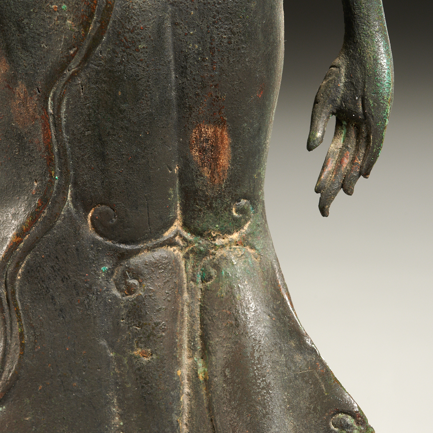 Good Thai bronze walking Buddha - Image 6 of 7