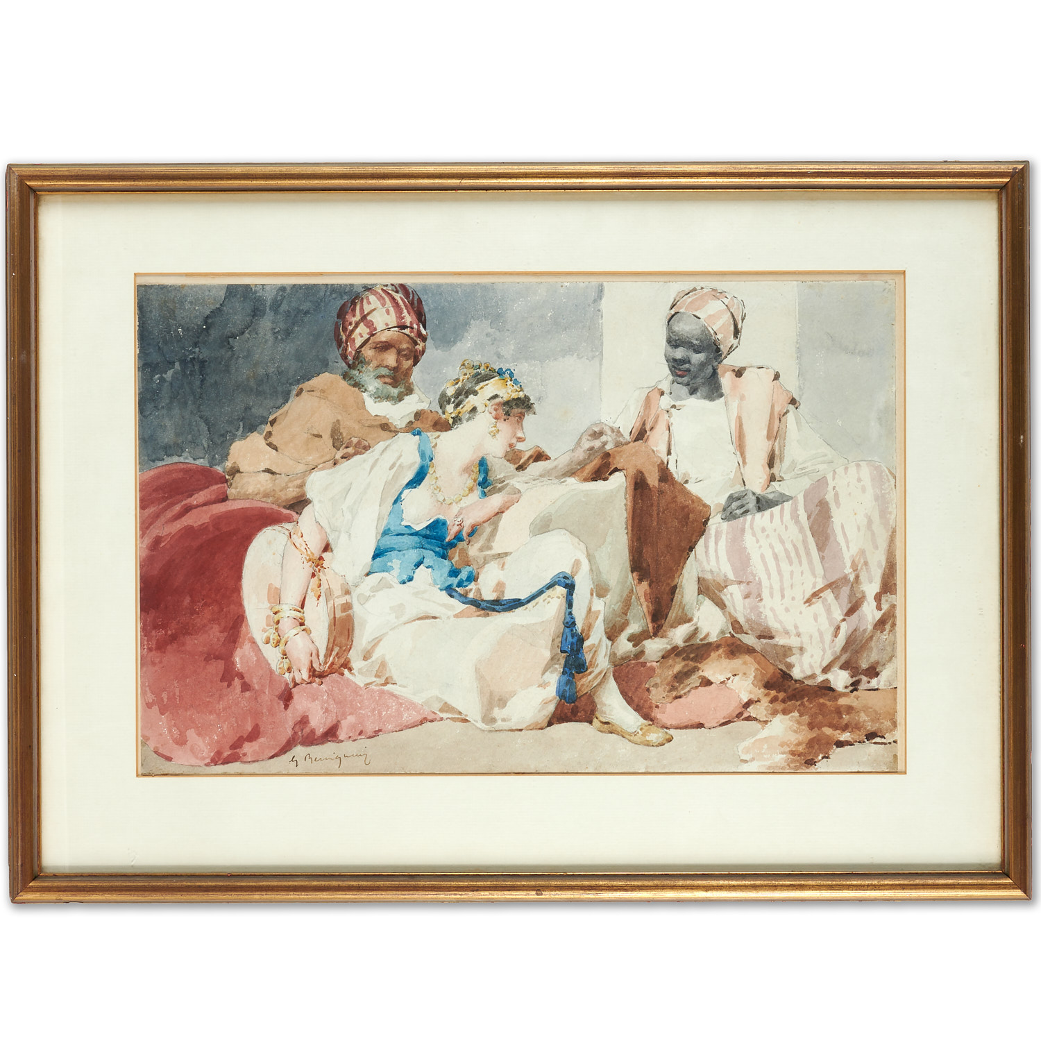 Gabriel Beringuier, Orientalist painting - Image 2 of 6