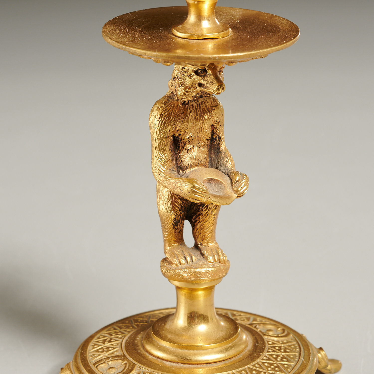 Russian ormolu "Performing Bear" candlesticks - Image 6 of 8