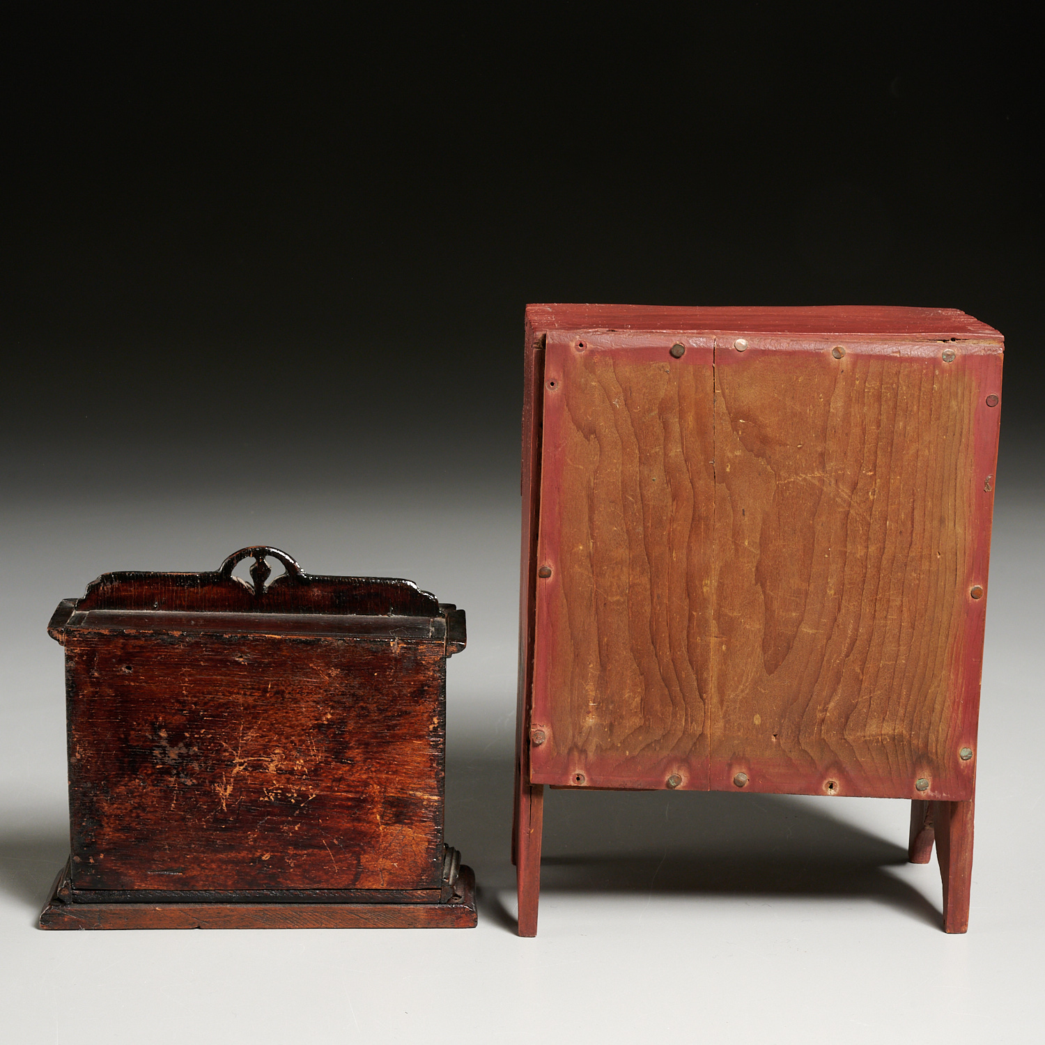 (2) American Folk Art miniature cabinets - Image 8 of 10