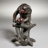 Fine Japanese bronze monkey okimono