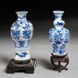 (2) Chinese blue and white cabinet vases