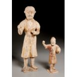 (2) Tang era brown-glazed pottery figures