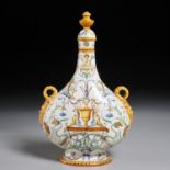 Italian majolica Urbino pilgrim flask