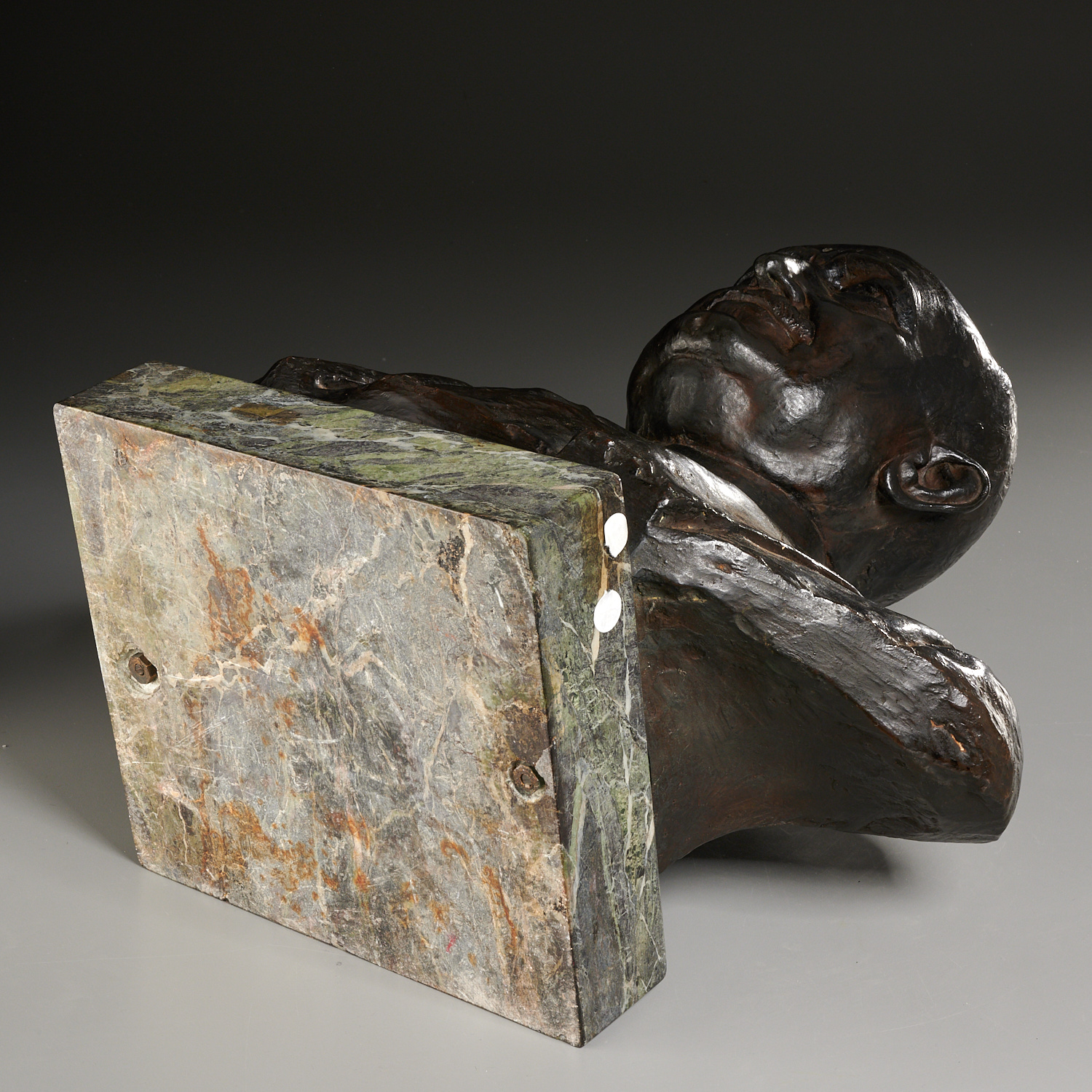 Jules Leon Butensky, bronze portrait bust, 1923 - Image 5 of 6