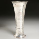 Georg Roth, large engraved sliver vase