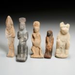 (5) Ancient Egyptian figures, ex-museum