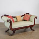 Continental Neoclassical inlaid mahogany sofa