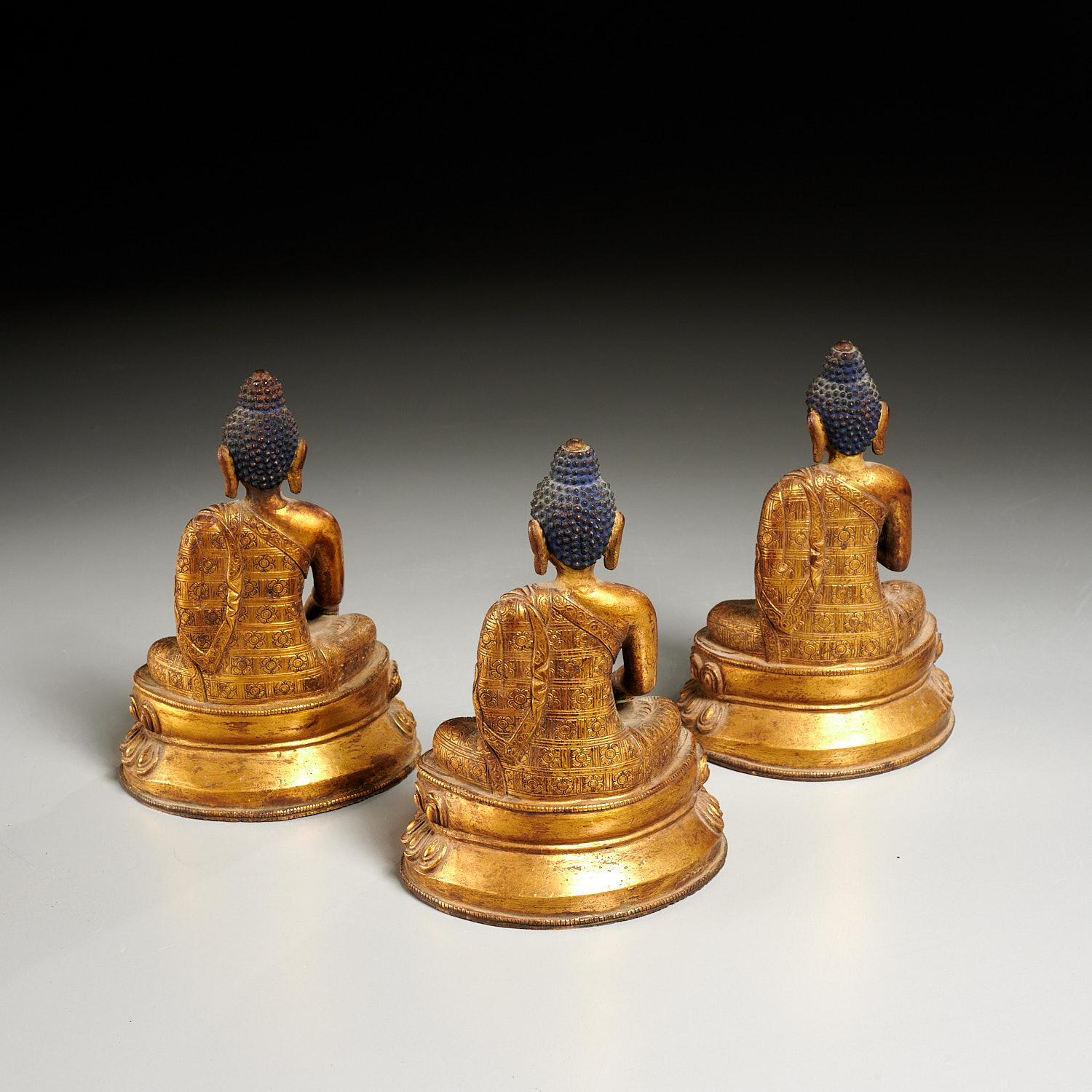 Group (3) Sino-Tibetan bronze Buddha Sakyamuni - Image 5 of 7