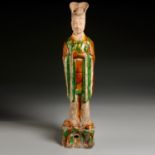 Large Tang era Sancai-glazed pottery figure