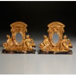 Pair Neoclassical dore bronze picture frames