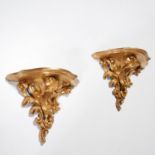 Large Italian Rococo style giltwood wall brackets