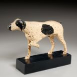 American Folk carved and painted wood Pointer dog