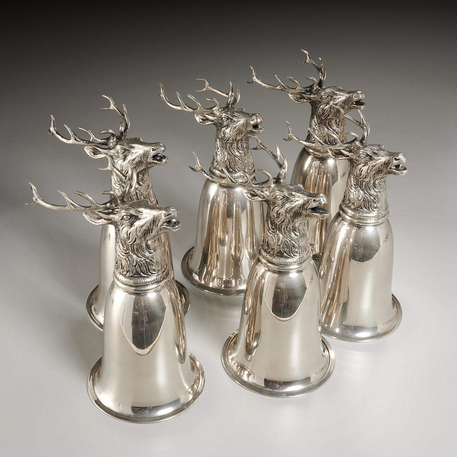 (6) Gucci silver plated stag stirrup cups - Image 4 of 6