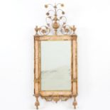 Rare Bilbao Neoclassical marble inlaid mirror
