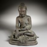 Large Southeast Asian bronze Shakyamuni Buddha