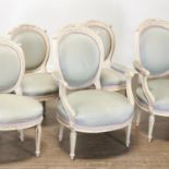 (6) Louis XVI chairs, ex. Marie Antoinette film