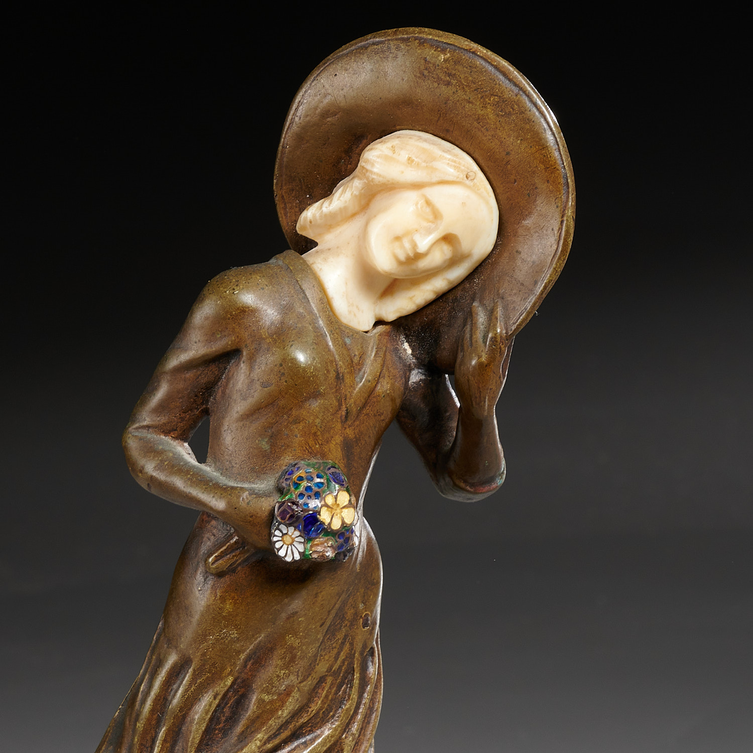 Emil Meier, enameled bronze sculpture - Image 2 of 6