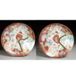 Pair large Arita porcelain chargers