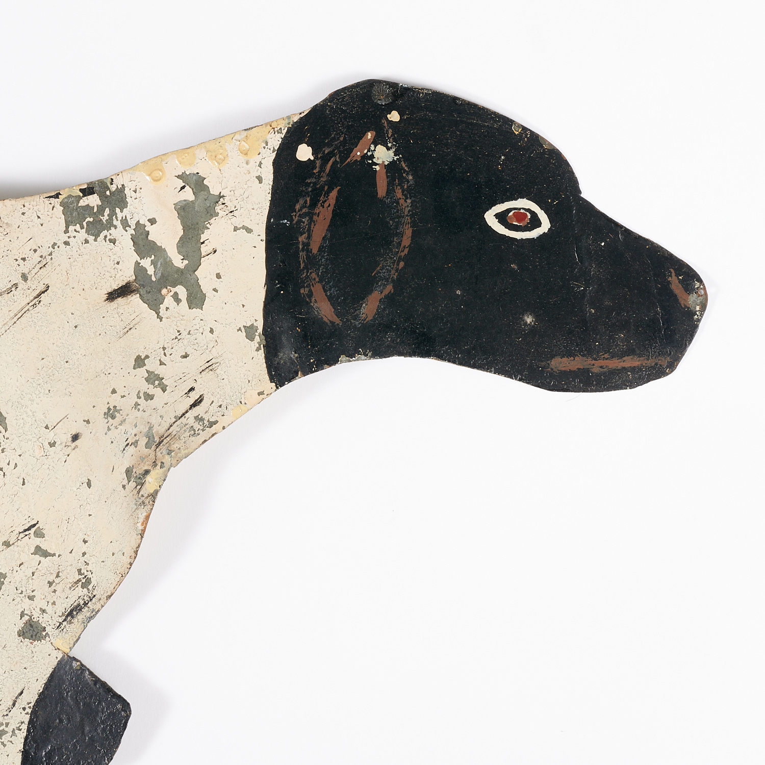 American Folk Art painted sheet metal pointer dog - Image 3 of 5