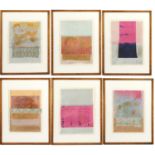 Lynn Klein, (6) mixed media mono prints