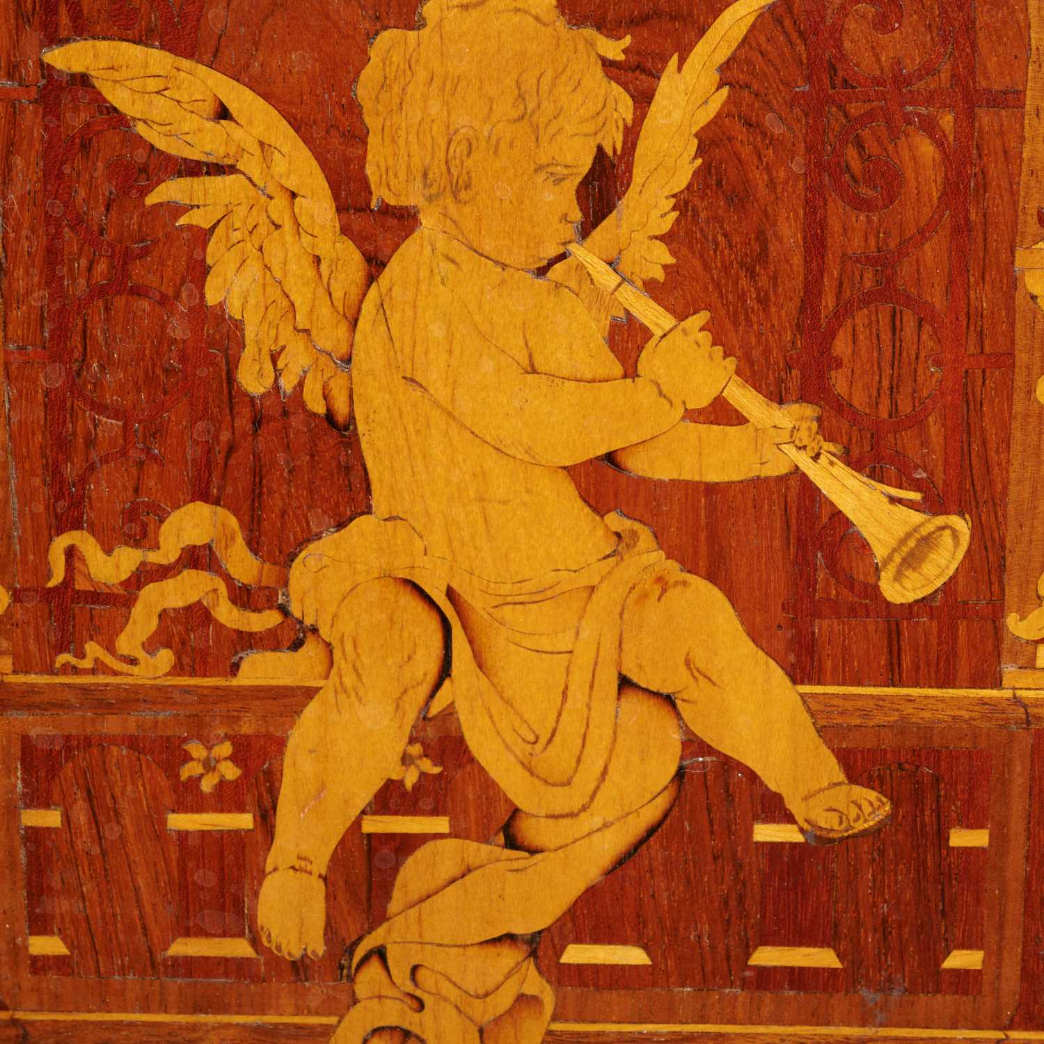 Continental Neoclassic marquetry tabletop cabinet - Image 4 of 8