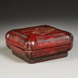 Chinese tianqi lacquer dragon box and cover