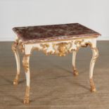 German parcel gilt marble top console, c. 1740