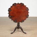 George III style carved mahogany tea table