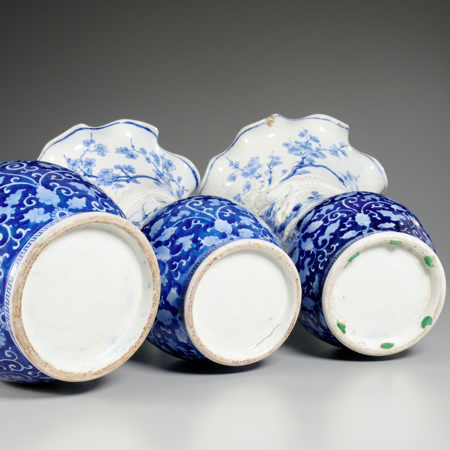 Japanese Hirado porcelain (3) piece garniture - Image 6 of 6