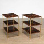 Maison Bagues, pair tiered side tables