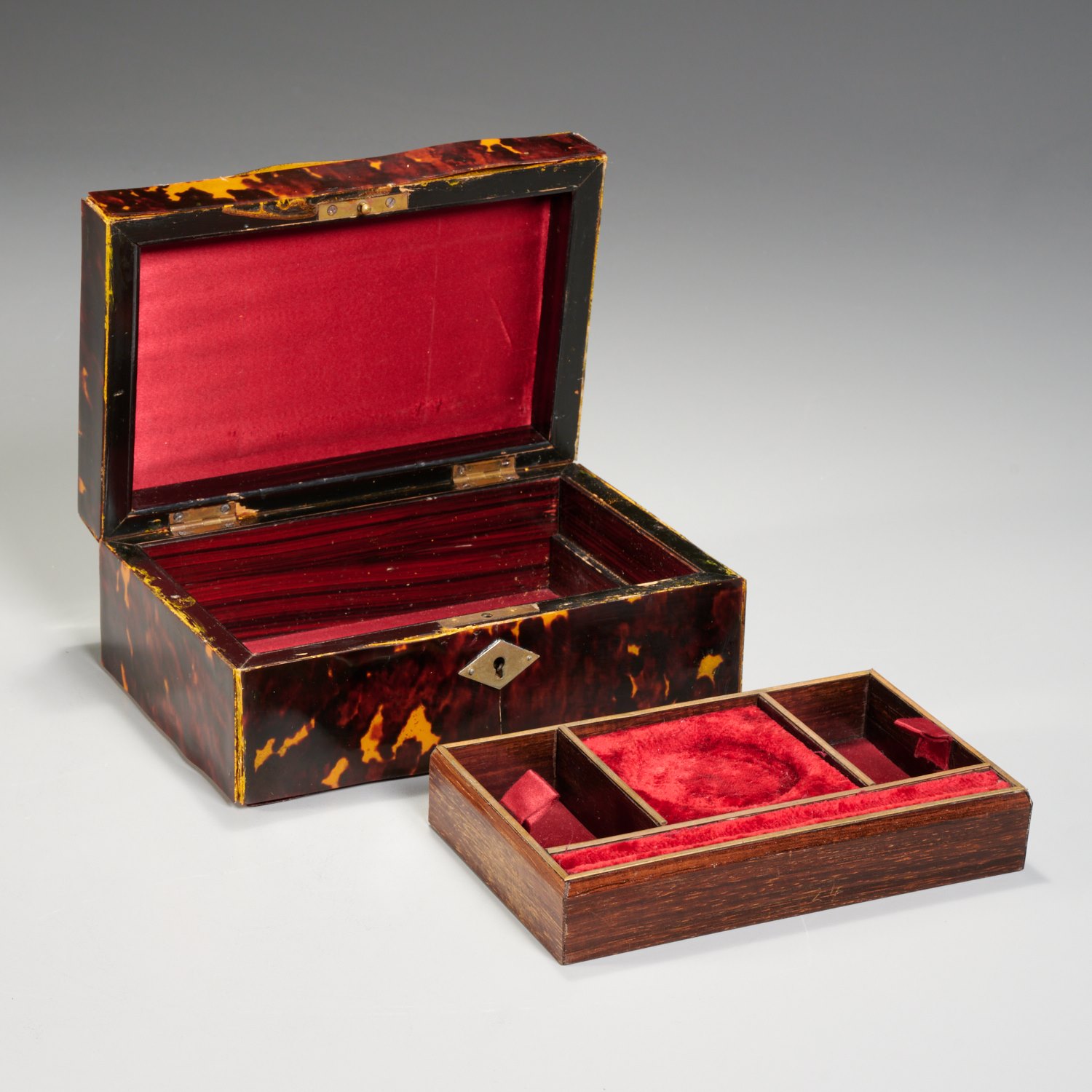 Regency tortoise shell veneer jewelry box - Image 2 of 6